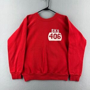 Vintage Princeton Sportswear Sweatshirt Mens Medium Red Crewneck 80s Raglan USA